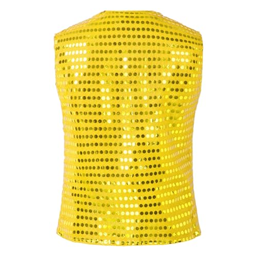 Linjinx Men's Sequins Disco Jacket Vest Waistcoat V Neck Shirts Tops for Carnivals Party Proms4
