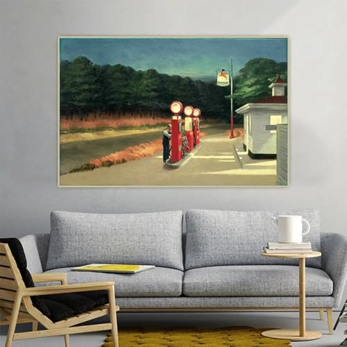 Image esthétique Gas Edward Hopper cadre 30x40 cm d'art - 4
