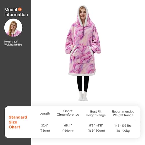Image of Giggling Getup Wearable Blanket Hoodie for Adults Gifts for Teen Girls Sister Women Sherpa Fleece Printed Hooded Blanket Sweatshirt Warm Cozy with Pocket & Sleeves Purple Texture Pattern