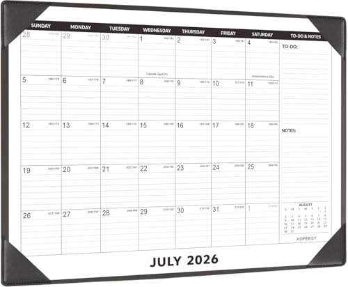 Desk Calendar 2026-2027 with Desktop Mat, KOPEESY 22" x 17" Desk Pad Calendar, 18 Mouths From July 2026 - December 2027, Office Supplies Desk Blotter Calendar for Home School and Office