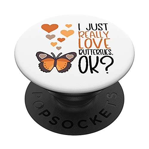 Cute Butterfly Hearts - I Really Love Butterflies OK PopSockets PopGrip Intercambiable
