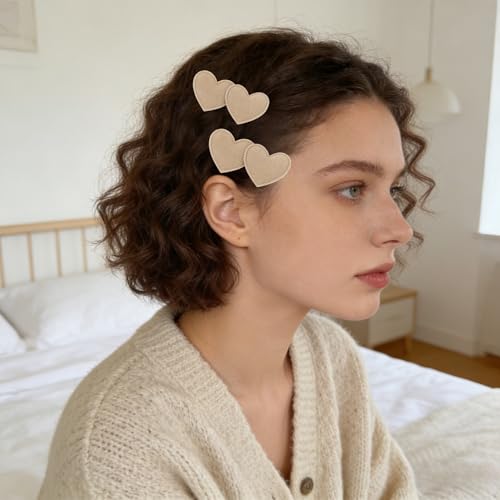 Set de 6 pinzas de cabello corazón rosa claro miniatura 6