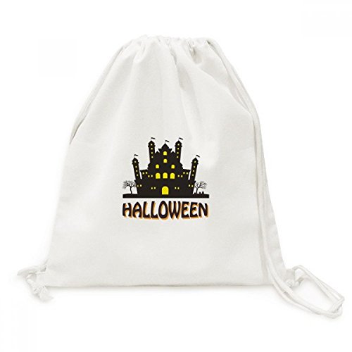 Toile Drawstring Backpack Halloween Le château sac à cordon pour voyage