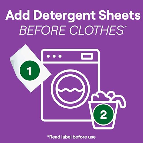 Image of Seventh Generation Laundry Detergent Sheets, Up to 64 Loads, Fresh Lavender Scent, Removes Tough Stains, 0% Dyes and Artificial Fragrances, Safer for your family