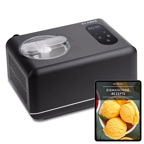 KLAMER 3-in-1 Eis-, Slush & Joghurtmaschine 1,5 L, 150 W Eiscrememaschine aus Edelstahl mit Kühl- & Heizfunktion, hausgemachtes Speise-, Slusheis mit selbstkühlendem Kompressor, Joghurtbereiter KLAMER 3-in-1 Eis-, Slush & Joghurtmaschine 1,5 L, 150 W Eiscrememaschine aus Edelstahl mit Kühl- & Heizfunktion, hausgemachtes Speise-, Slusheis mit selbstkühlendem Kompressor, Joghurtbereiter