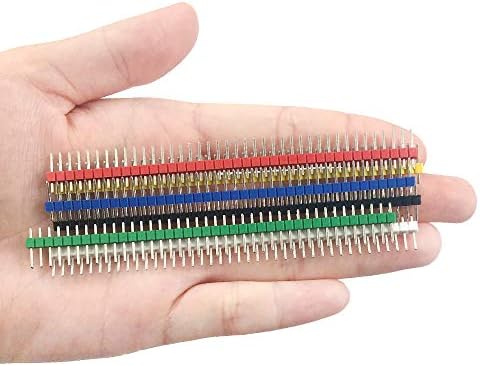 JABINCO Breakable Header Single Row Male Connector Kit PCB Pin Strip (30 Pieces, 40,2.54mm)