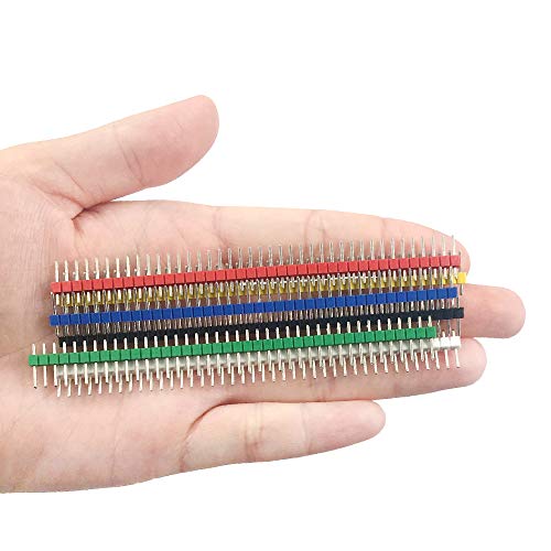 JABINCO Breakable Header Single Row Male Connector Kit PCB Pin Strip (30 Pieces, 40,2.54mm)