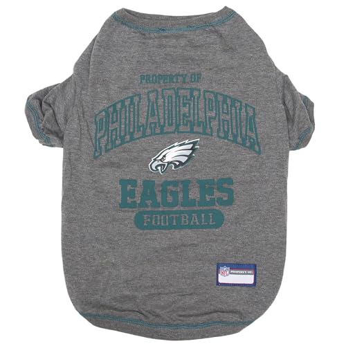 Image of NFL Philadelphia Eagles Dog T-shirt Large. - Licensed Shirt for Pets Team Colored with Team Logos- Premium Stretchable Materials for the comfort of your Dog & Cat