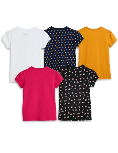 Image of Amazon Brand - Symbol Girls 100% Cotton Graphic Printed Half Sleeves T-Shirt | Age 2-14 Years (Combo Pack of 3 and 5)