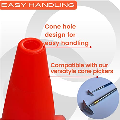 Versatyle 9In / 6In / 2In Set Of 12 Heavy Duty Agility Training & Motorcycle Cones For Sports & Kids | Kamelkone Flexible Heavy Duty Cones For Bikes, Traffic, Soccer Drills Coaching & Field Marker #TOP4