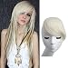 SARLA Platinum Blonde Side Bangs Clip in Hair Extensions Straight Synthetic Hair Bangs for Women B2&60