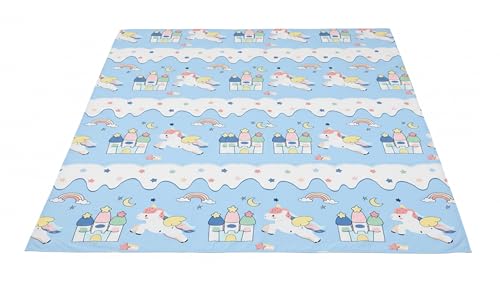 Image of Filymore Star Unicorn Single bedsheet for Girls Kid bedsheet for Single Size Bed 240 TC Microfiber Soft Cartoon bedcover for Kids Room (90x60 Inches)(SkyBlue and White)