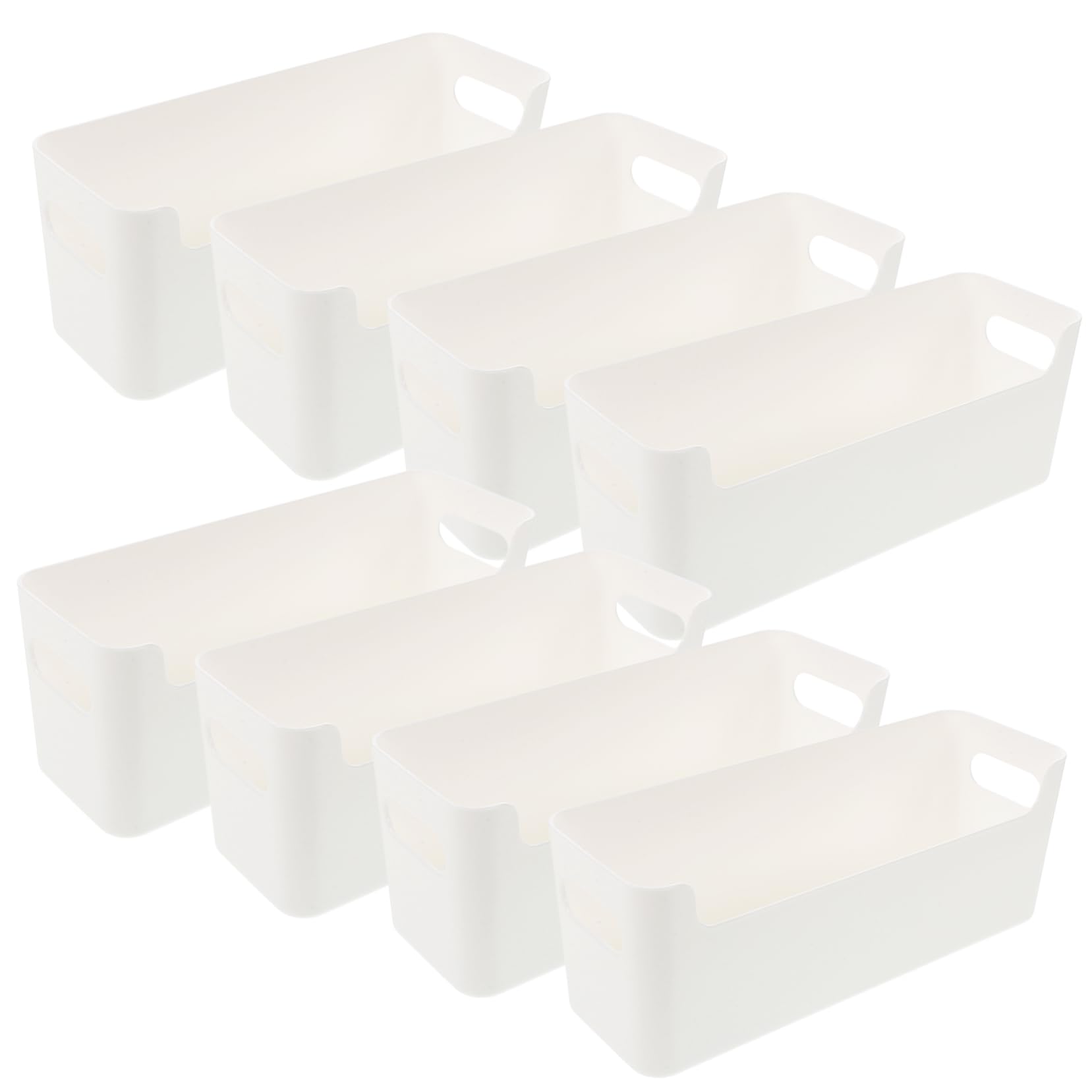 Organizer da Cucina 8 Pezzi in Plastica Bianco, Divisori | Pensili e Cassetti, Soluzione a Livelli Salvaspazio, Uso Rapido per Contenere Oggetti e Accessori