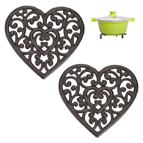 Sumnacon 2 Pcs 7.7 Inch Cast Iron Trivets - Heavy