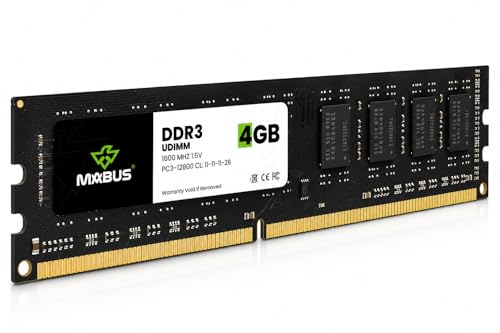 MABUS Memoria RAM 4GB DDR3 1600MHz PC3 12800 UDIMM 240 Pines para PC de Escritorio, 1.5V CL11, No ECC Unbuffered