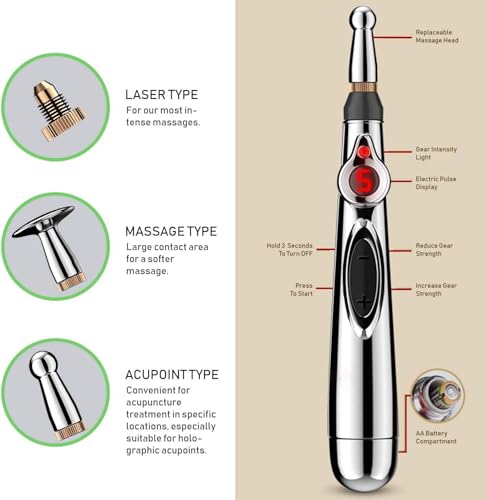 Image of DRUMSTONE ( 2026 Brings 5 Years WARRANTY ) Acupuncture Pen Rechargeable Pain Relief Therapy Device for Body Massage, Smart Meridian Energy Pen with Digital Display, Portable Wellness Tool