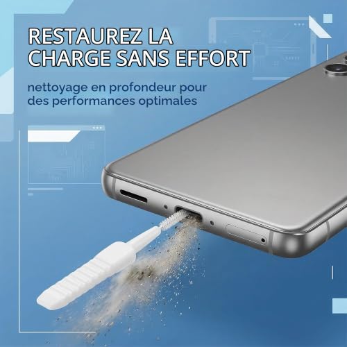 MNYXIS 26 Pièces Kit Nettoyage Téléphone, Kit Nettoyage USB & Type-C, Brosses Ports Haut-parleurs Écouteurs, Bouchons Anti-poussière Métal, Pour Smartphones et Tablettes – vue 2