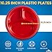 1InTheHome Red Plastic Plates, Divided Plates Disposable, Plastic Plates for Party, 3 Compartment, 10 1/4 Inch, 125 Pack