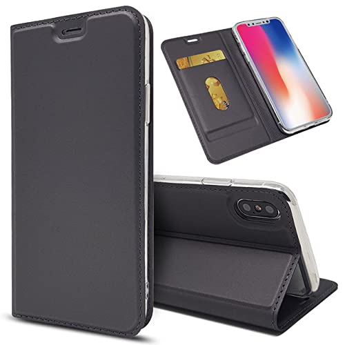 Étui cuir haut de gamme pour Galaxy A32 5G housse rabat magnétique gris