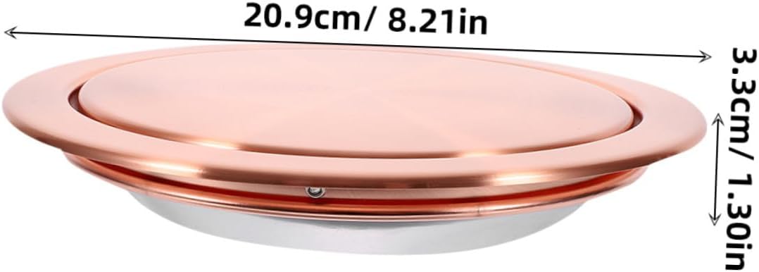 Cabilock 2pcs Stainless Steel Recessed Trash Can Lid round Swing Cover Kitchen Bathroom Countertop Garbage Bin Cap