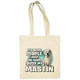 Entrega rápida a tu casa Diver Bebé Bolsa de tela I love my Mastín del Pirineo raza perro - Beige, 38 x 42 cm