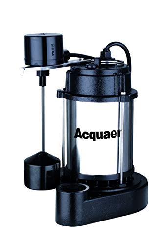 Acquaer 3/4 HP Durable Cast Iron And Stianless Steel Submersible Sump Pump With