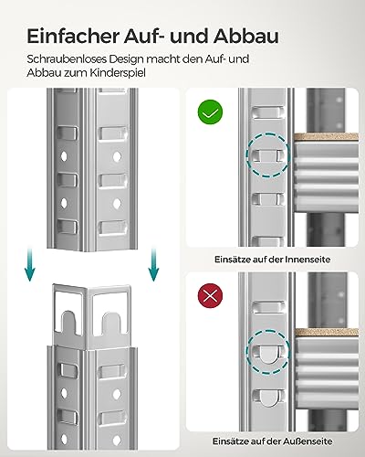 SONGMICS Schwerlastregal, 2er Set, 90 x 40 x 180 cm – Ansicht 5