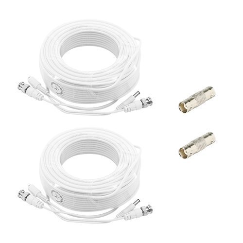 High Quality 100ft x 2 White Premium Surveillace Thick Extension Cables for Samsung Systems