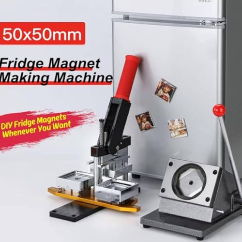 Zestaw do robienia magnesów fotograficznych DIY – kwadratowa maszyna do magnesów z prasą do papieru akrylowego i szpilek – idealna do niestandardowych magnesów na lodówkę