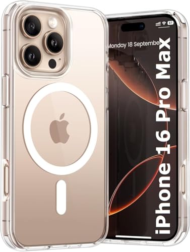 Image of REALCASE PC Ultra-Hybrid Back Case Cover For iPhone 16 Pro Max Compatible With Magsafe|Camera Protection|Hard Crystal Clear Back|Shockproof Bumper Cover Case For iPhone 16 Pro Max(Transparent)