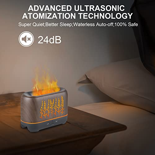 Newyid Diffuser With 5 Essential Oils, Aromatherapy Oil Diffuser With Flame Light 3 Mist Mode 4 Timer Up To 12H Of Continuous Aroma Waterless Auto-Off Essential Oil Diffusers For Home(Dark Brown) #TOP2