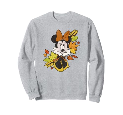 Sweatshirt Mickey And Friends Minnie Mouse motif feuilles d'automne pour femme
