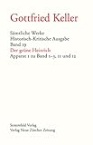  Sämtliche Werke. Historisch-Kritische Ausgabe, Band 19 & 20: Der grüne Heinrich (Apparat I und II zu Band 1–3, 11 & 12)