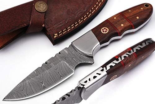 ZEE Products 2250/ Custom Handmade Damascus Steel 8 inches Knife with Leather Sheath