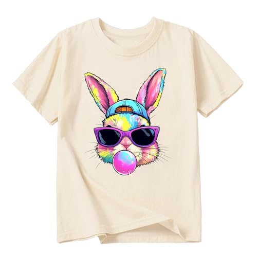 Lista de Camisetas de manga corta para Niño - solo los mejores. 44 Camisetas de Pascua para niños y niñas, playera de manga corta de algodón con diseño de conejo, camisetas divertidas de 3 a 12 años, Conejito de albaricoque, 10 Años