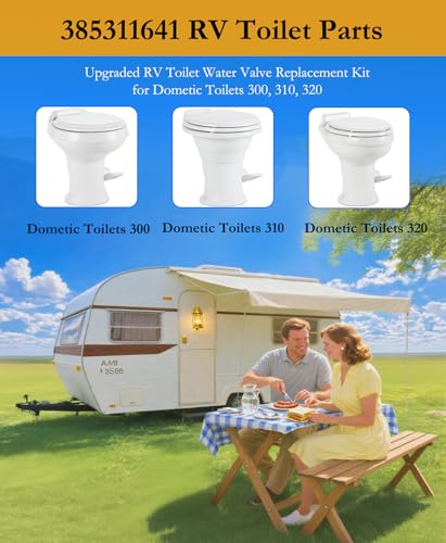 Image of Upgraded RV Toilet Valve Replacement Kit for Dometic Toilets 300 /310 /320 | Sealand Toilet Water Valve, RV Toilet Parts 385311641, Freeze-Resistance and Leakage-Resistant, for Camper Pedal-Flush Toilet