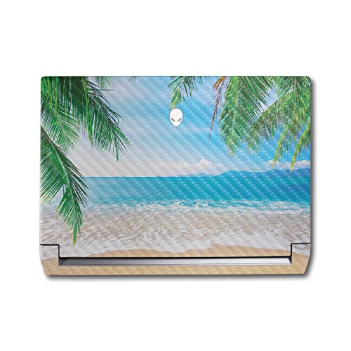 Image of MightySkins Carbon Fiber Skin Compatible With Alienware M17 R5 (2022) Full Wrap Kit - Pristine Beach | Protective Durable Textured Carbon Fiber Finish | Easy To Apply & Change Styles | Made in the USA