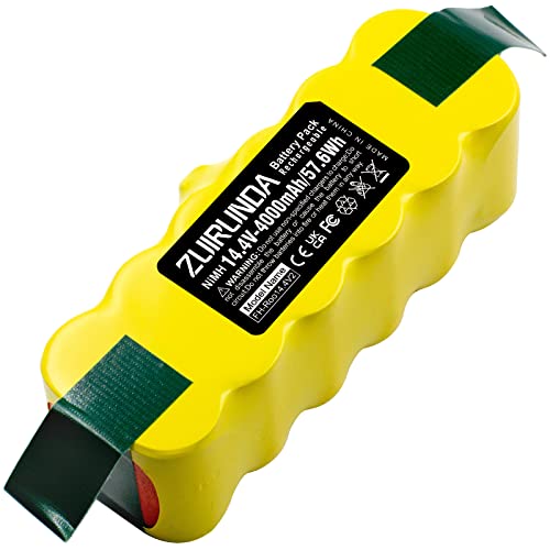 ZUIRUNDA 14,4V 4000mAh NI MH Batería de Repuesto para iRobot Roomba 500 600 700 800 batería de reemplazo Adecuada para R3 irobot 581 450 700 605 621 880 785 batería (4000mAh Ni MH)