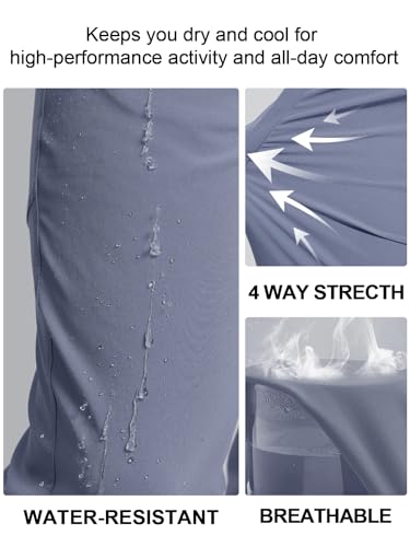 Image of Men's Lightweight Hiking Pants Elastic Waist Water Resistant Quick-Dry Sweatpants for Running Traveling Outdoor Work