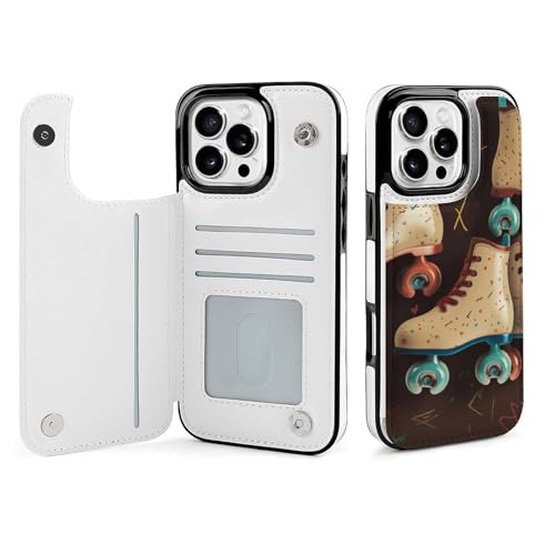 HKMNLEW iPhone 16 Pro Max�p�E�H���b�g�P�[�X�A���g�����[���[�X�P�[�g�J���t���v�����g�t���b�vPU���U�[���C�ϏՌ��d�b�P�[�X�J�o�[ �J�[�h�z���_�[�t��