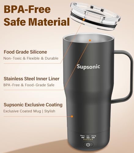 Supsonic 20oz Rechargeable Heated Mug