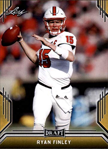 2019 Leaf Draft Gold Football RC Rookie Card #64 Ryan Finley N.C. State Wolfpack