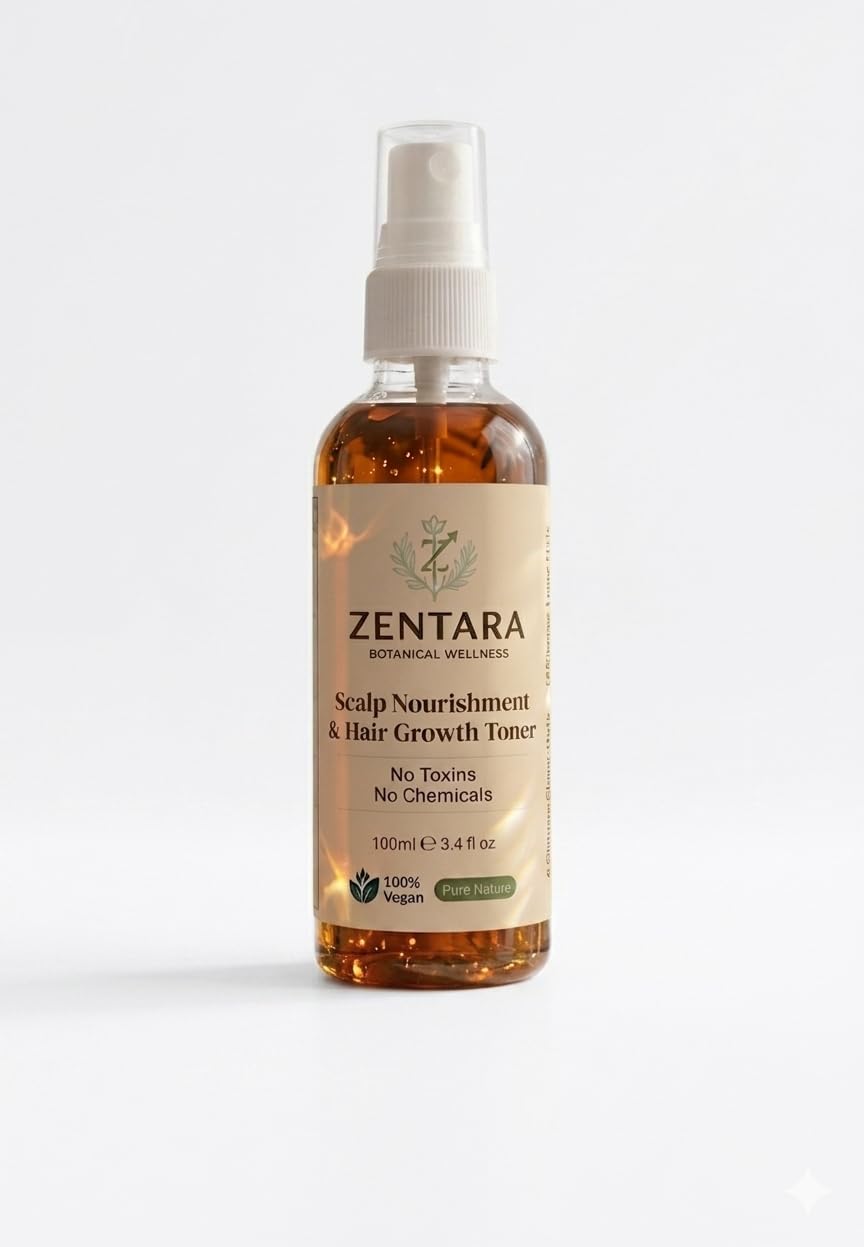 Zentara Scalp Nourishment and Hair Growth Toner, 100ml, Vegan, No Toxins or Chemicals, Reduces Hair Fall-image-6