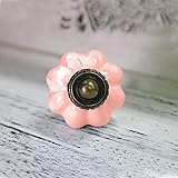 ElecNova Vintage Ceramic Pumpkin Knobs Pull Handle for Cabinet Cupboard Drawer Door-Pink