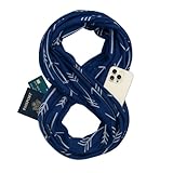 Pop Fashion Arrow Pattern Infinity Scarf for Women - Travel Scarf with Hidden Pocket - Women Infinity Scarves for All Seasons (Navy)
