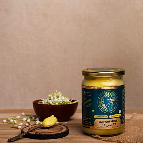 Organic Grass Fed A2 Ghee Clarified Butter from Girorganic - Unsalted Gir Cow Ghee Butter - Organic Ghee Oil - Pasture Raised, Lactose-Free - 16 Oz (combo)