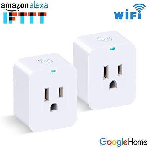 2 Pack Mini Smart Plug,WiFi Outlet Compatible with Amazon Alexa Google Home IFTTT,No Hub Required,ETL Listed WiFi Enabled Remote Control Smart Socket with Timer Function