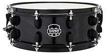 5.5" x 14" Maple/Poplar Snare Drum with Army Throw off Remo UX Heads - Black