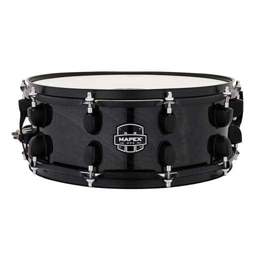 Mapex MPX - Tambor de arce/álamo - 5.5 x 14 pulgadas - Negro con herrajes negros