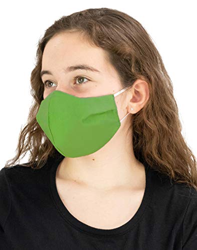 Masker-Aid: Cotton Triple Layer Cloth Reusable Youth / Kids Green Face Mask (Sweet Lime) #TOP2